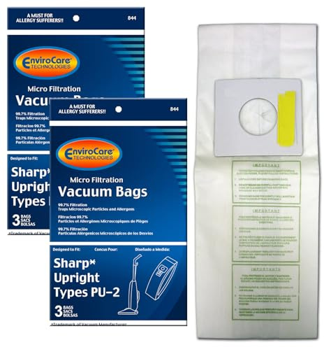 EnviroCare Replacement Micro Filtration Vacuum Bags Designed to Fit Sharp PU-2 Uprights 6 Pack