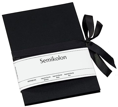 Semikolon 353236 Leporello Grande A5 15 x 21 cm - 14 Fotos 13 x 18 cm - Ziehharmonika-Fotobuch - black schwarz