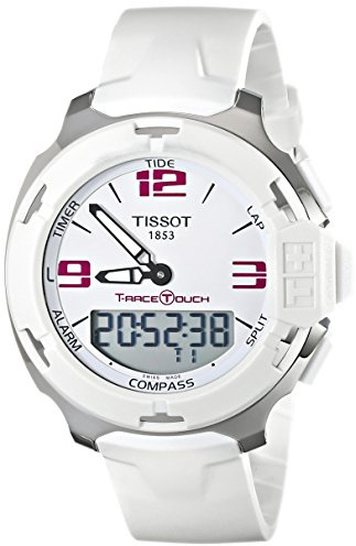 Tissot Unisex Quartz Watch with White Dial Analogue-Digital Display and Rubber T081,420,17,017,00