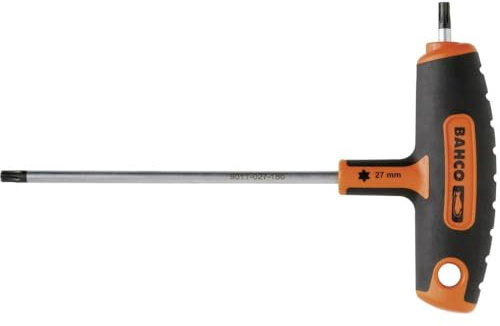 Bahco 901T-025-150 Screwdriver with T-Handle for Torx-25, Black/Silver/Orange, 196 mm