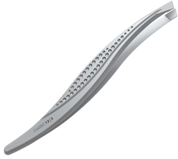 Staleks P-12 - Pinzetta per sopracciglia, con custodia protettiva in PVC, lunghezza totale 9,5 cm