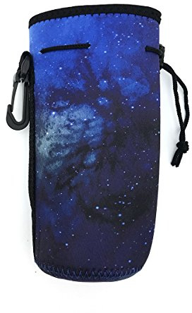 Wommty 20 Oz Insulated Neopren Wasserflasche Trinkflasche Flaschenkühler Flaschentasche Isolierflasche Hydro Tote mit Tragegriff und Kunststoff Rucksack Haken, Himmellila