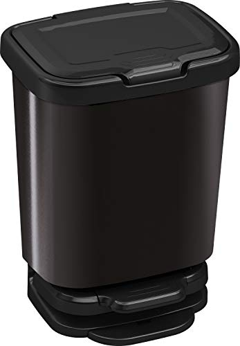 M home by Mazzei Mondex - Küchenmülleimer mit Pedal, 20 l, Soft-Closing-System, sanfter Verschluss, Schwarz – ideal für Küche, Bad, Speisekammer – hergestellt in Italien