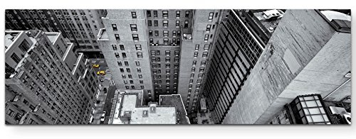 Paul Sinus Art Leinwandbilder | Bilder Leinwand 120x40cm New York in schwarz, weiß von Oben