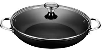 Le Creuset Toughened Nonstick PRO Shallow Casserole/Braiser with Glass Lid, 4 qt.