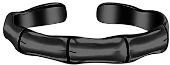 Marlogendo Damen Zehenring 14 K schwarz vergoldet 925 Sterling Silber Bambus Stil verstellbar Midi Ring
