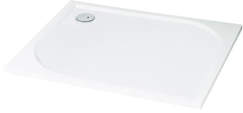 ONDÉE Receveur de douche HESTIA Béton de 90x120x3cm Synthèse composé résine | À poser extra-plat, Texture Antidérapante, particules de quartz et de carbonate de calcium, Blanc, finition soignée