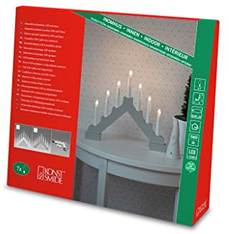 Konstsmide Traditional Style Welcome Light Battery Operated 6xAA (Excl.), Wood, White, One Size (2322-205)