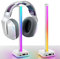 EZDIY-FAB Support pour Casque RVB,Barre Lumineuse LED USB pour Casque, rétroéclairage RGB, 50 Modes de Couleur intégrés, Support pour Casque pour Gamer PC Accessoires Bureau - Blanc