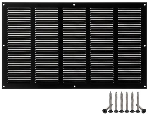 500x300mm Metalica Rejilla de Ventilación con Mosquitera - Negro