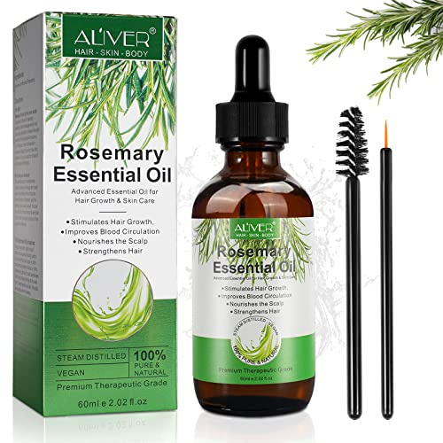 ZBQIEX Huile Essentielle de Romarin pour Chute des Cheveux, Stimule la Croissance et Renforcer Hair , Nourrir le Cuir Chevelu, Organique Rosemary Oil 60 ml