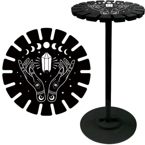 CRASPIRE Supporto per Pendolo Espositore in Cristallo Scaffale Nero Fase Lunare Lancette in Legno Rabdomanzia Divinazione Tavole Metafisiche Roba da Strega per Appendere Cristallo St1 Decorazioni