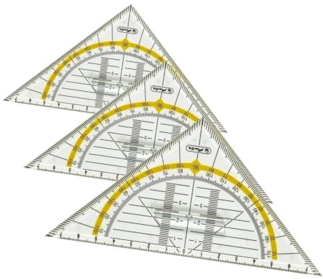 Herlitz 8700304 Geometrie-Dreieck aus transparenter Kunststoff, klein (Packung mit 3)