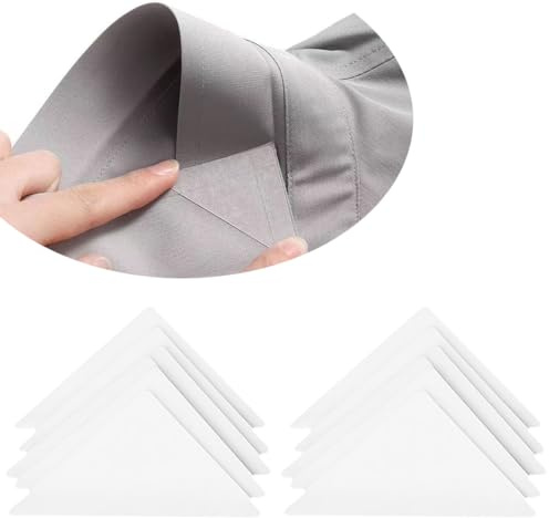 TUPWELY 20 Stück Hemdkragenstäbchen, selbstklebend, Anti-Knicken, Shaper, Dreieck, Anti-Verziehen, Kantenformer, PVC, Kragenstütze, Aufkleber für Männer und Frauen, jedes Hemd mit Kragen, Transparent,