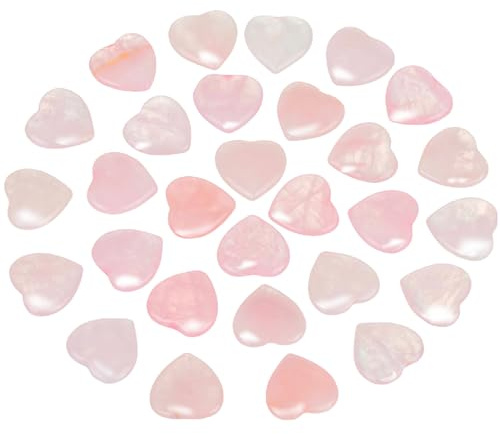 Lvefyti 40 Stück Glücksbringer Herz Steine Natürliche Kristalle Edelsteine | Rosenquarz Stein,Heilung Kristall Glücksstein Liebe Steine, für Chakra Energieausgleich Reiki Chakra Angst zu lindern