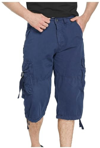 SRZYMJ Kurze Sporthose Herren Shorts Sport Herren Kurze Jogginghose Herren Baumwolle 3XL Cargo Shorts Kurze Freizeithose Dunkelblau Chino Hose Herren Stretch Kariert Herren Shorts Baumwolle 30