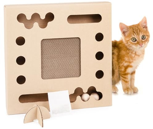 CanadianCat Company | Kratzpappe - Toby - Kratzkarton zum Krallenwetzen für Katzen | ca. 34 x 34 x 4 cm