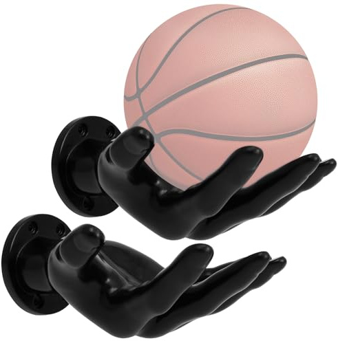 2 Stuck Ballhalterung Wand Hand 15*21,5cm, Ballhalter Hand Ultra Sicher Stabil mit 4 Schrauben 4 Nägel, Basketball Halterung Kreativ Ball Halterung Wand Handball für Basketball Fußball Volleyball