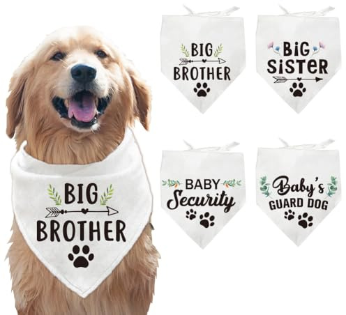 arricraft 4 Stück Polyester Halstücher Für Haustiere Schal Mit Schwangerschaftsankündigung Für Haustiere Waschbar Dreieckiger Stoff Haustier Bandanas Für Kleine Mittelgroße Und Hunde Kleidung Zubehör