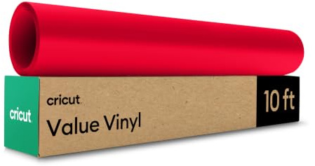 Cricut Selbstklebendes Vinylfolie Plotter - Plotterfolie Vinyl Permanent Rolle, Selbstklebende Folie (30.5x3m cm, Rot)