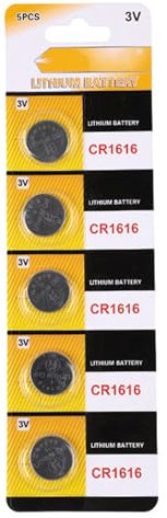 5 pilas de botón de litio CR1616 de 3 V para mandos a distancia de llave de coche y dispositivos de baja potencia