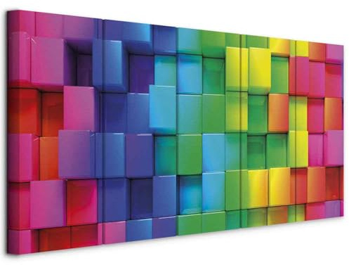 murando - Quadri Moderni Fonoassorbenti per Soggiorno, Colorato, 225x90 cm | Chiodi Inclusi, 5 Pezzi, Quadro Moderno Fonoassorbente, Protezione Dai Rumori, Pannelli Fonoassorbenti Decorativi