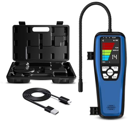ALD-200 COMBUSIBLE Gas Leak Detector, Natural Gas Leak Detector Combustible Gas Detector, Propane Leak Detector with 16-Inch Gooseneck, Audible & Visual Alarm, 3000mAh Rechargeable Battery