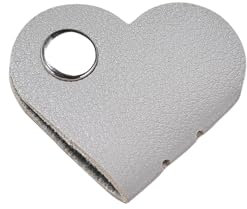 Avvolgicavo in pelle PU a forma di cuore, per cuffie e auricolari, elegante avvolgicavo per auricolari