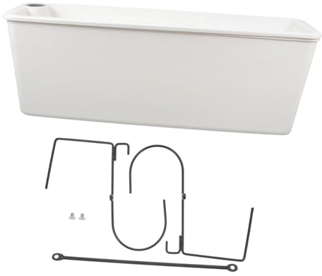 BESPORTBLE Fioriera Rettangolare Parete Contenitore Per Piante Per Balcone e Per Verdure Con Supporto Incluso Per Balconi e Aree Esterne