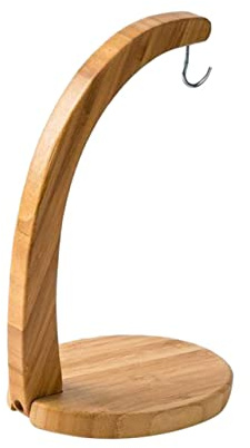 Frutero de Encimera para Plátanos de Bambú, Soporte Estable | Diseño Creativo y Acabado Pulido, Uso Multipropósito en Hogar, Color Caqui, Práctico para Frutas