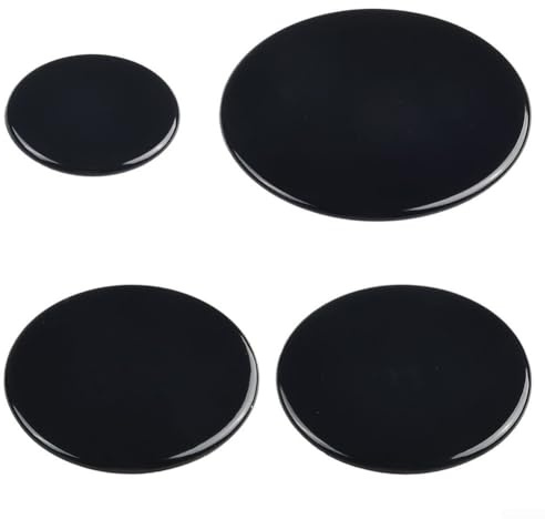Allthingstore Juego de 4 tapas de quemador de gas de hierro y aluminio, piezas de repuesto de 55 mm, 75 mm, 100 mm, color negro para cocina (plano)