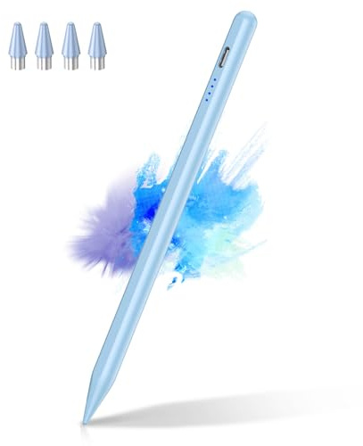 CMARS Penna stilo attiva per touchscreen, penna universale per tablet Apple iPad/iPhone/Samsung/Huawei/Xiaomi/Android e altri dispositivi, penna digitale ricaricabile blu