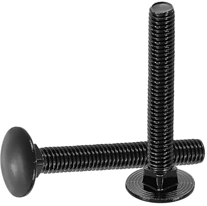 QUARKZMAN 30Pcs Boulons À Tête Ronde Noir Pour Accessoires De Fixation | M6 x 45mm, Acier Inoxydable 18-8 (304), Vis À Tête Ronde Et Collet Carré