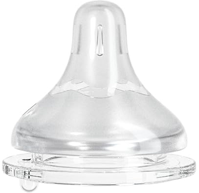 ana baby Silicone Teats – 2 Pack, Wide Neck, BPA-Free, Vented for Comfortable Feeding, Multiple Flow Rates (Fast Flow (6-12M))