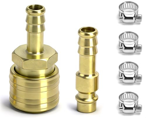 Schlauchtülle 10mm 6er Set – Robuste Metallanschlüsse für Luft- und Wasserschläuche – Ideal als druckluftkupplung 10mm, druckluft anschluss und druckluftanschluss für Kompressor, Garten & DIY