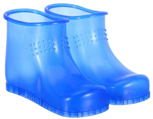 HONMEET Cubo para Baño de Pies Spa, Bañera Profunda de PVC Forma de Botas, Azul, para Baño y Masajes en Casa, 1 Par