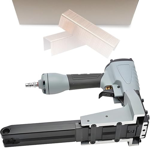 Pneumatic Staple Gun for Box Sealing, Fits 35mm Staple Width, Staple Range 15-18mm, Air Staple Gun for High-Performance Stapling