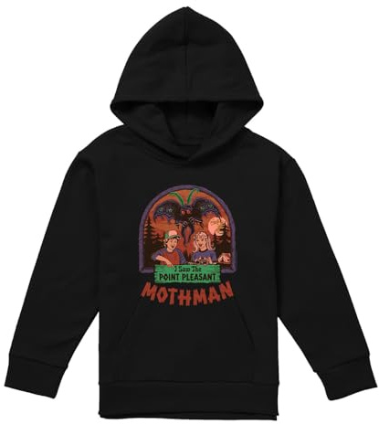 Steven Rhodes I Saw The Mothman Youth Kids Boy Girls Pull-Over Hoodie, Black, 9-11