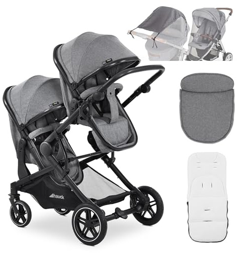 hauck Atlantic Twin Carro Gemelar Bebé Set – Gris