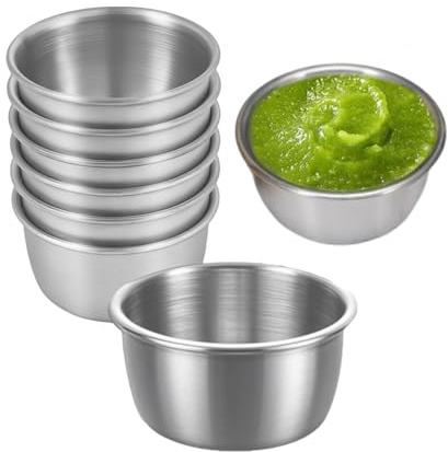 COAFTUG 8pcs Stainless Steel Sauce Cups Container 1.76oz/52ml Mini Reusable Metal Condiment Cups Dipping Sauce Cups Bowls Stackable Small Ramekins for Dipping Ketchup Portion Cups for Home, Restaurant