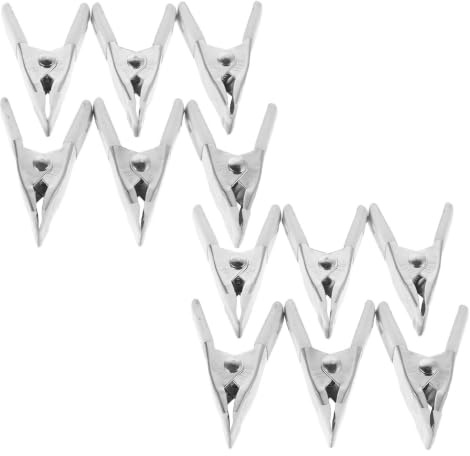 MAGICLULU Set 12 Pezzi Morsetti a Molla Grandi in Ferro Zincato Forza di Serraggio Regolabile, Clip a Molla A-frame per Falegnameria e Uso Domestico