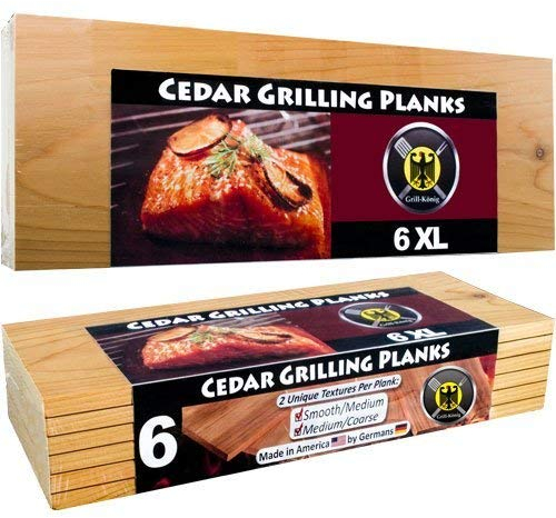 Dominion Grilling Co. Räucherbretter 6 XL Grillbretter/Grillplanken aus Zedernholz in ÜBERLÄNGE – 6er Pack