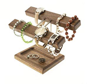 Uhrenhalter Armbandhalter Schmuckablage Nussbaumholz geölt. Made in Germany