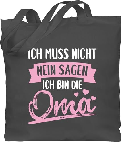Shirtracer - Baumwolltasche - Geschenk - Ich muss nicht nein sagen ich bin die Oma - Rosa/weiß