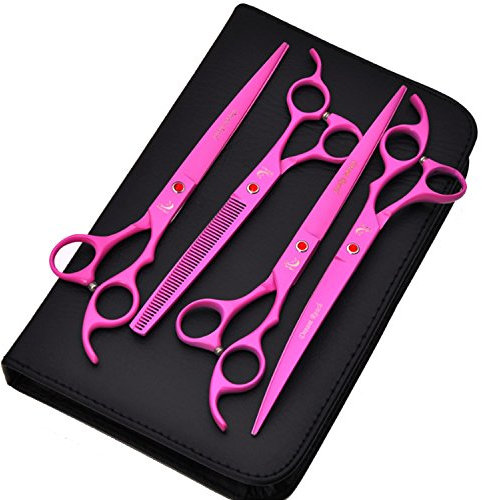 Pet Hair Grooming Scissors Effilierschere & Straight-Edge Schere - Scharfe und starke Edelstahlklinge