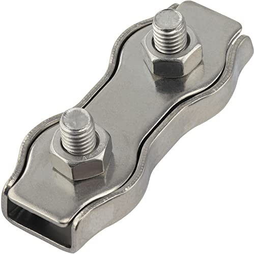 OPIOL QUALITY® Duplex Seilklemme 10 mm aus Edelstahl A4 V4A (4 Stück) Seilklemmen Drahtseilklemme Klemme Draht Kabelklemmen Geländer Marine Boot Drahtseil Seil