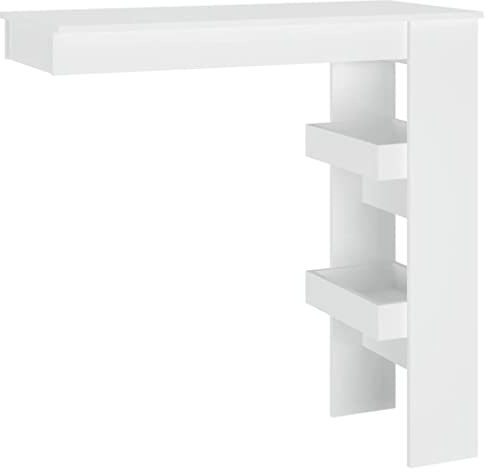 vidaXL Mesa de Bar de Pared Madera contrachapada Blanco 102x45x103,5cm