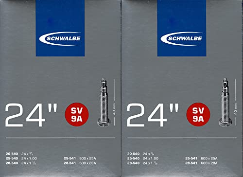 2X Schwalbe SV 9A 24 Zoll Rollstuhl Schlauch Sclaverand Ventil