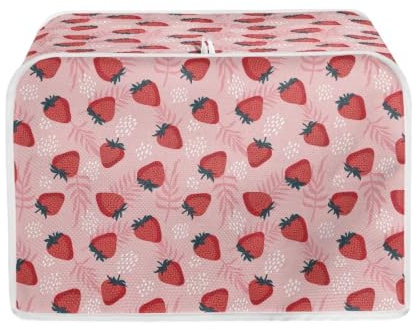STUOARTE Strawberry Print Cute Toaster Covers 2 Slice Wide Slot Fingerprint Protection Kitchen Small Appliances Toaster Cover Dustproof Universal Size Cover Small