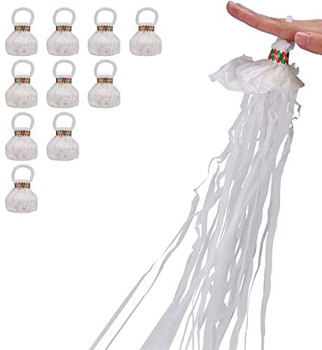 WEIKAXIMU Lancio di 10 Streamers a Mano - Cannone a Coriandoli Sicuro ed Eco-Friendly per Feste di Compleanno, Matrimoni, Natale e Hallowee